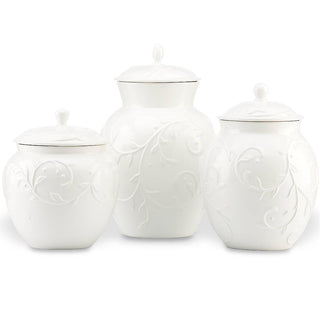 Lenox Opal Innocence Carved 3-Piece Canister Set, earthenware (view 2)
