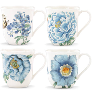 Lenox Butterfly Meadow Blue Mugs, Set of 4, porcelain (view 2)