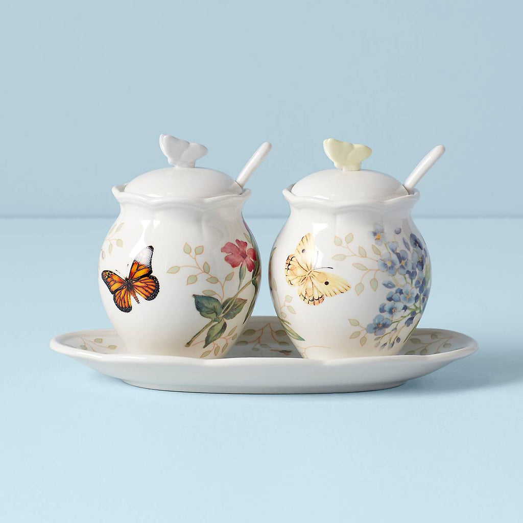 Lenox Butterfly Meadow 7-Piece Condiment Set, earthenware