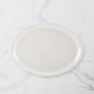 Lenox French Perle Bead White Oval Platter, stoneware