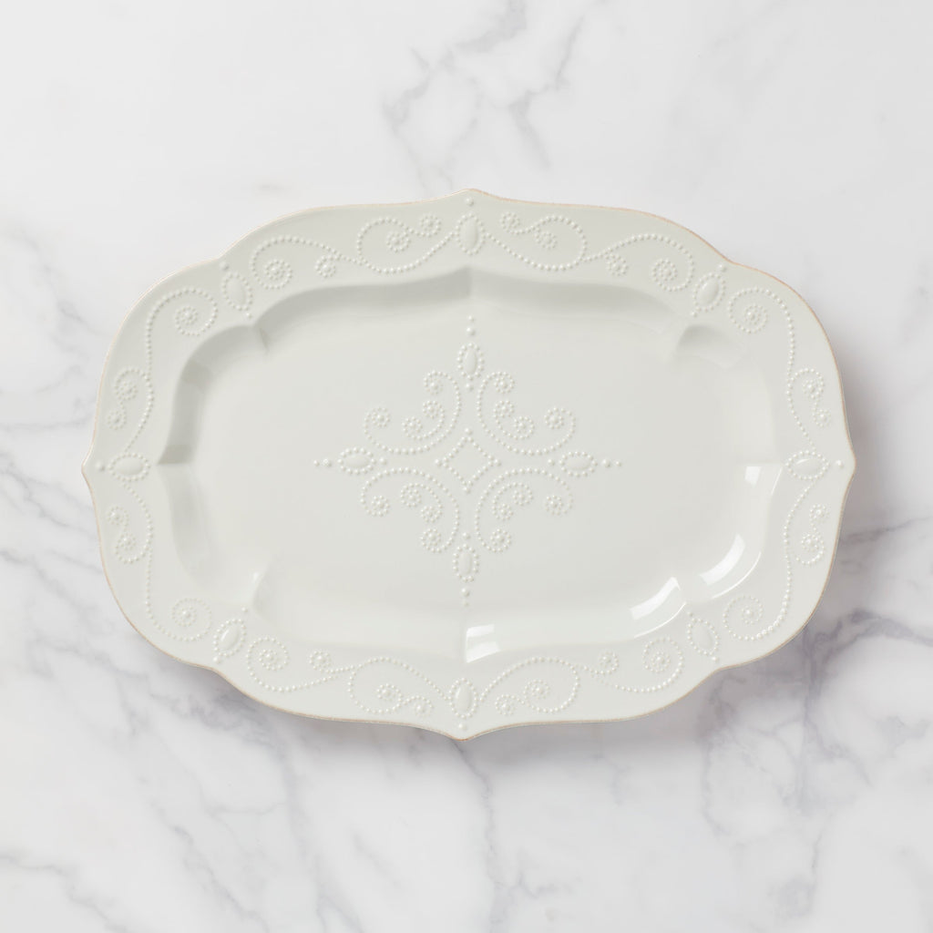 Lenox French Perle White Large Serving Platter, stoneware