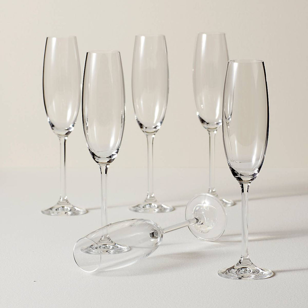 Lenox Tuscany Classics Champagne Flute Glasses, Set of 6, european glass