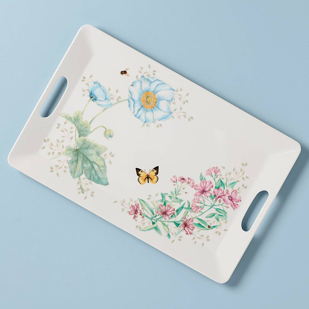 Lenox Butterfly Meadow Melamine Handled Tray, melamine