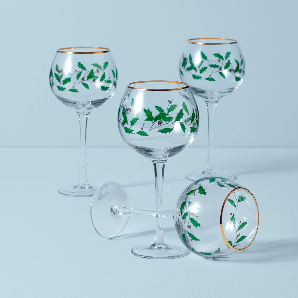 Lenox Holiday Balloon Glasses, Set of 4, glass