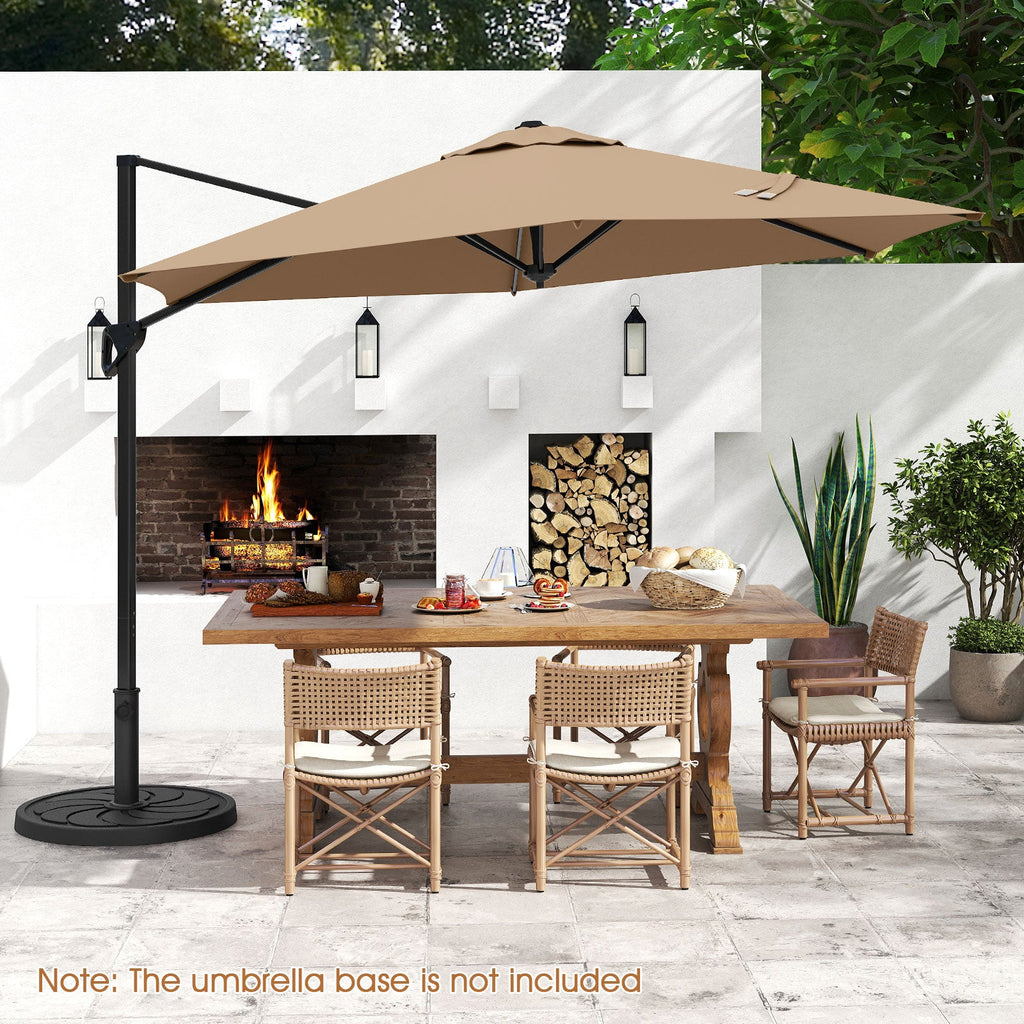 9-Foot Cantilever Patio Umbrella with Vented Sun-Protective Canopy