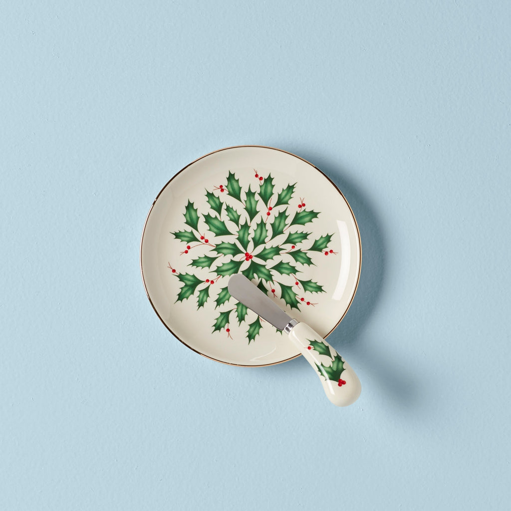 Lenox Holiday Cheese Plate & Knife Set, porcelain