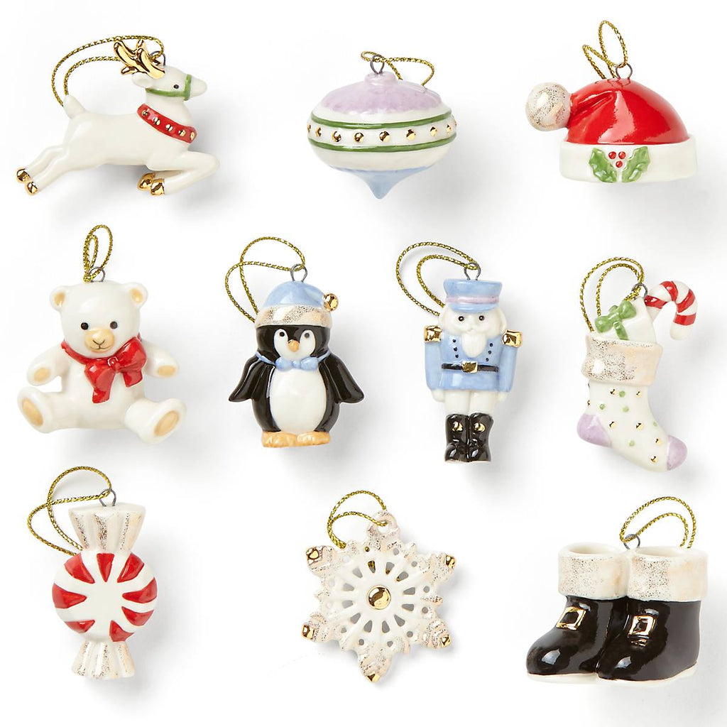 Lenox Christmas Memories 10-Piece Mini Ornament Set, porcelain (view 3)