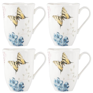 Lenox Butterfly Meadow Hydrangea Mugs, Set of 4, porcelain (view 3)