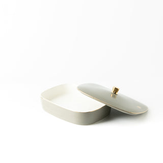 Mirral - Medium Decorative Canister - Grey & Gold