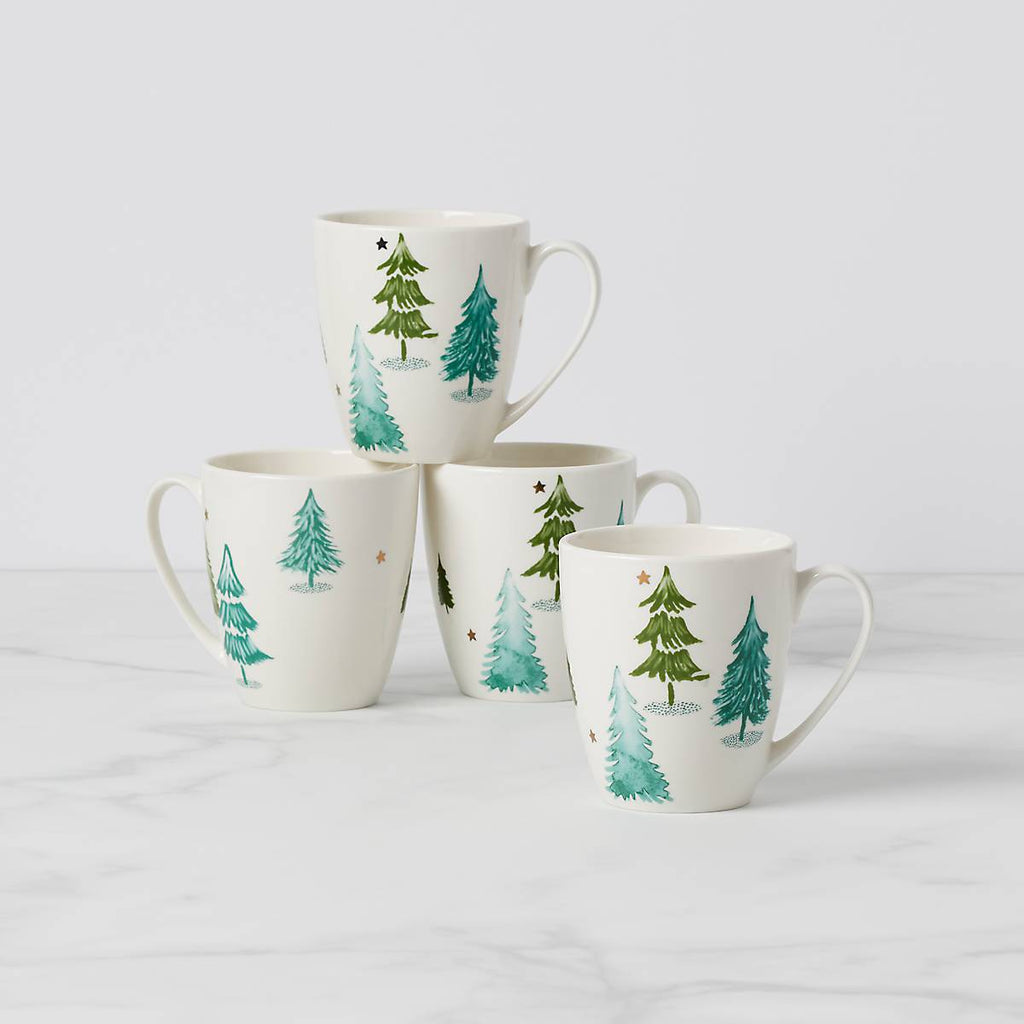 Lenox Balsam Lane Mugs, Set of 4, porcelain
