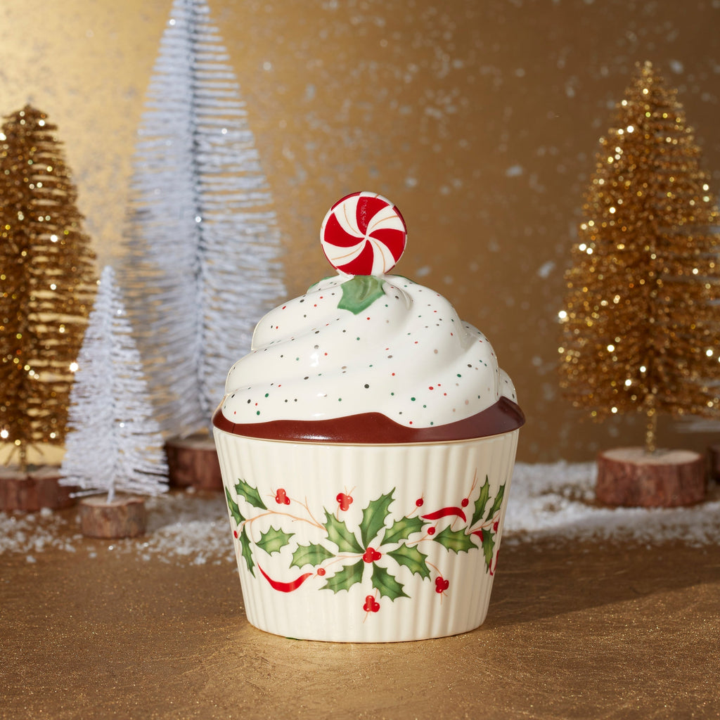 Lenox Holiday Bakeshop Cupcake Candy Dish, porcelain (view 3)
