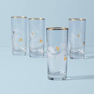 Lenox Holiday Gold Highball Glasses, Set of 4, glass