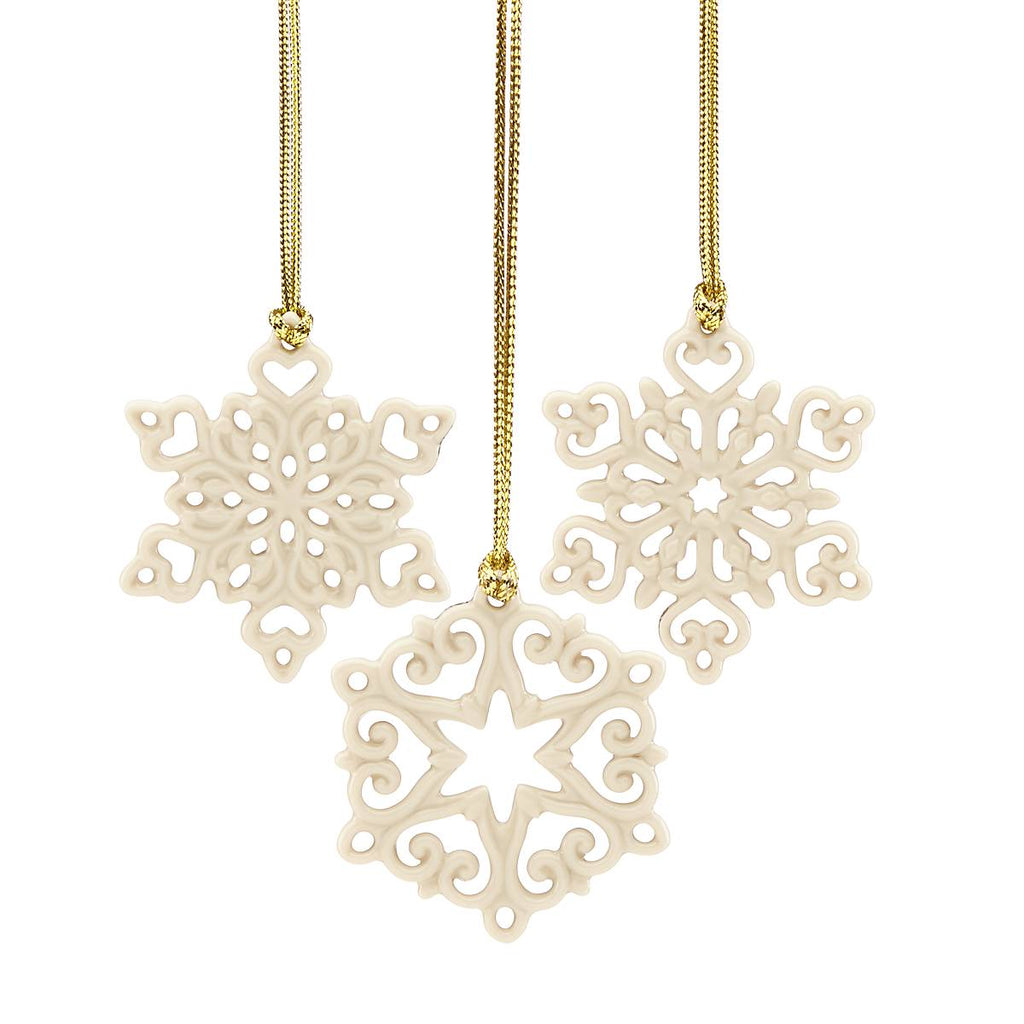 Lenox Mini Snowflake 3-Piece Ornament Set, porcelain (view 4)