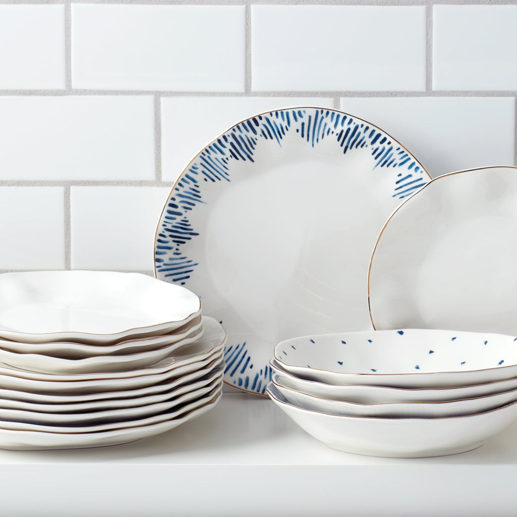 Lenox Blue Bay White Dinner Plates, Set of 4, porcelain (view 4)