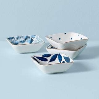 Lenox Blue Bay Stacking Dip Bowls, Set of 4, porcelain