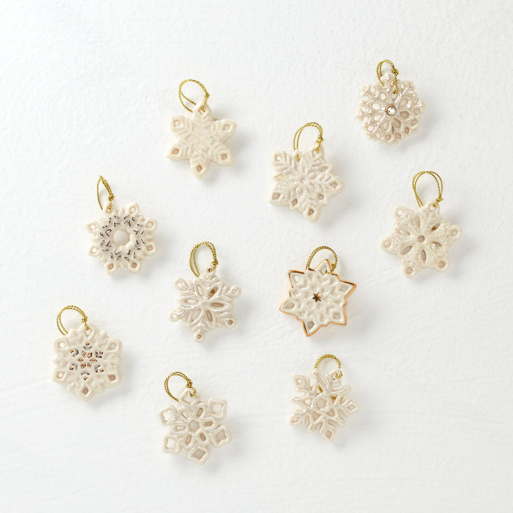 Lenox Snowflake 10-Piece Mini Ornament Set, porcelain (view 6)