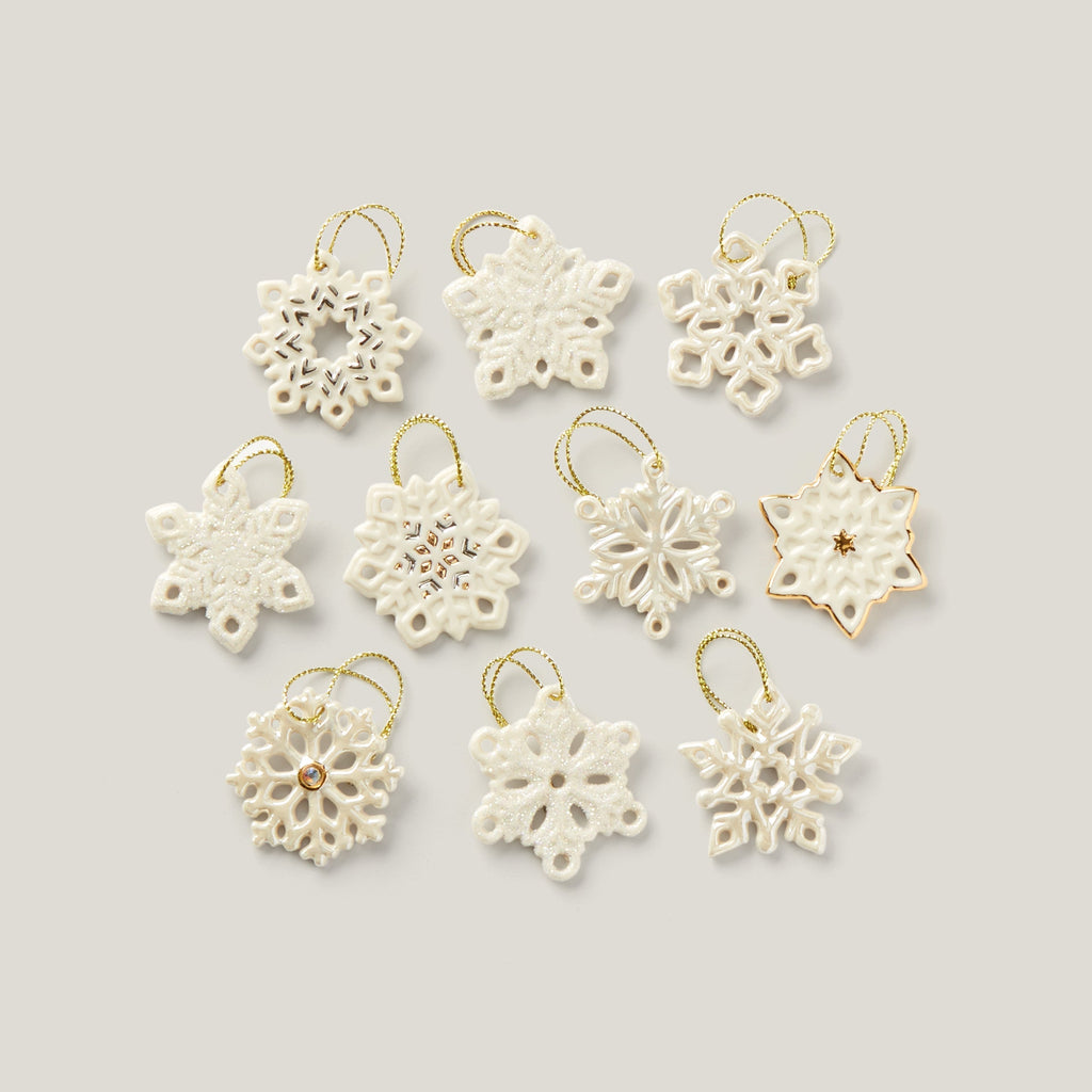 Lenox Snowflake 10-Piece Mini Ornament Set, porcelain