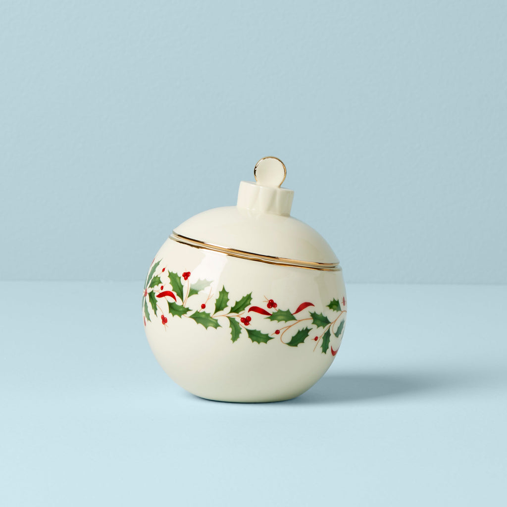 Lenox Holiday Ornament Candy Jar, porcelain