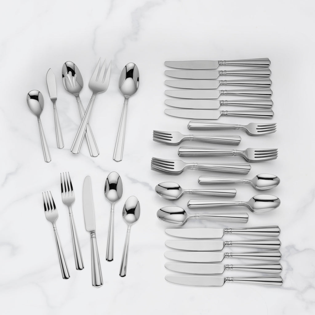 Lenox Amber Hill 65-Piece Flatware Set, 18/10 stainless steel (view 2)