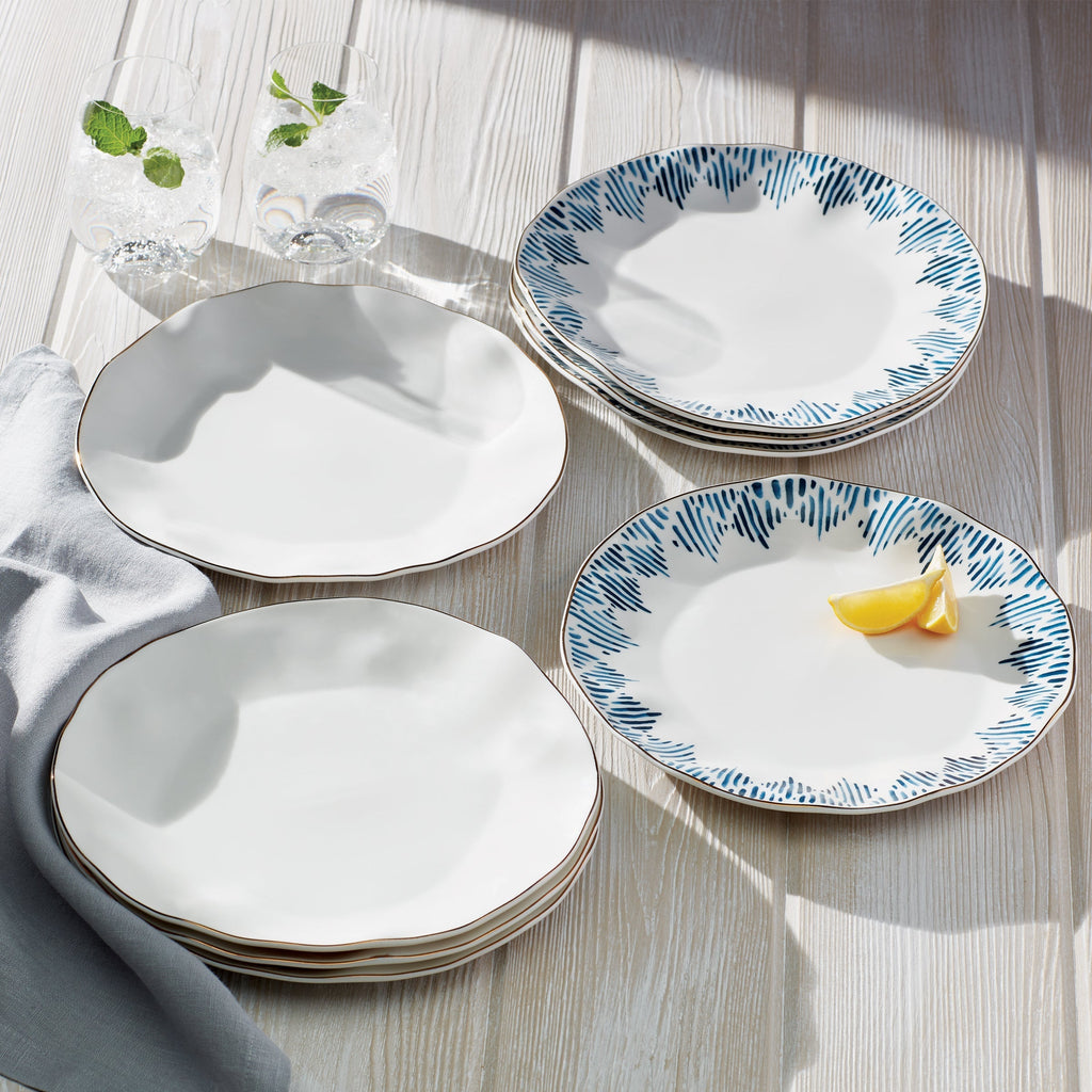 Lenox Blue Bay White Dinner Plates, Set of 4, porcelain (view 2)