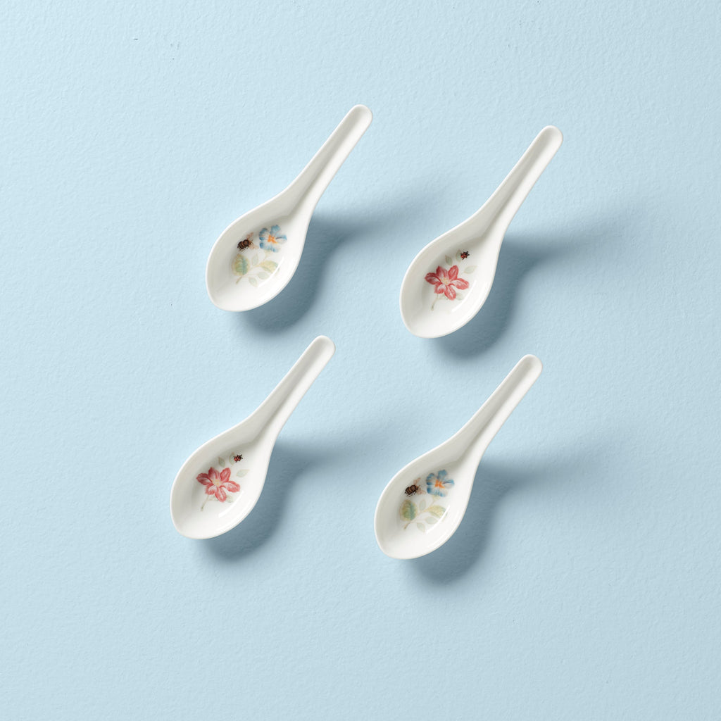 Lenox Butterfly Meadow Soup Spoons, Set of 4, porcelain