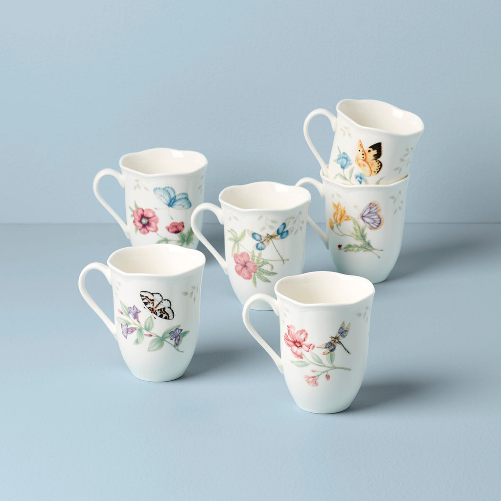 Lenox Butterfly Meadow Mugs, Set of 6, porcelain (view 2)