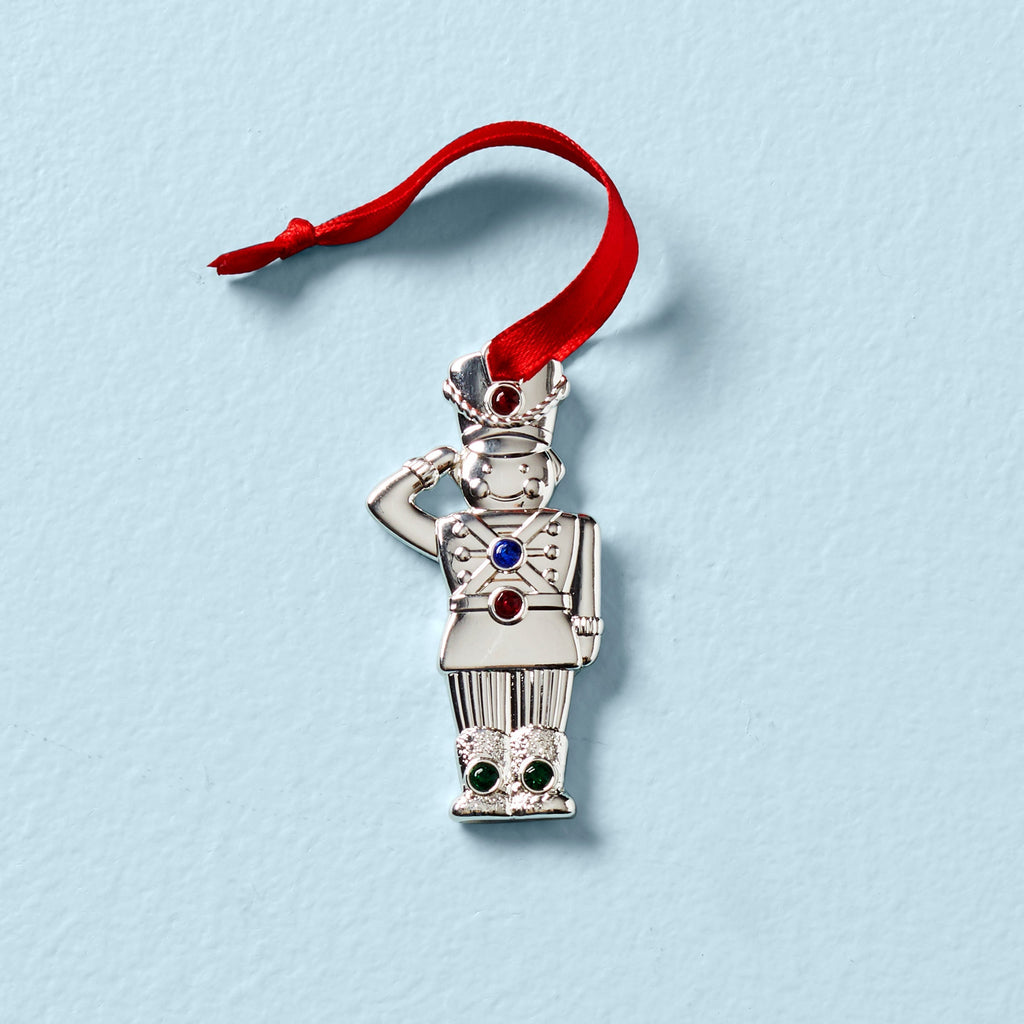 Lenox Jeweled Soldier Charm Ornament, silverplate/nickel