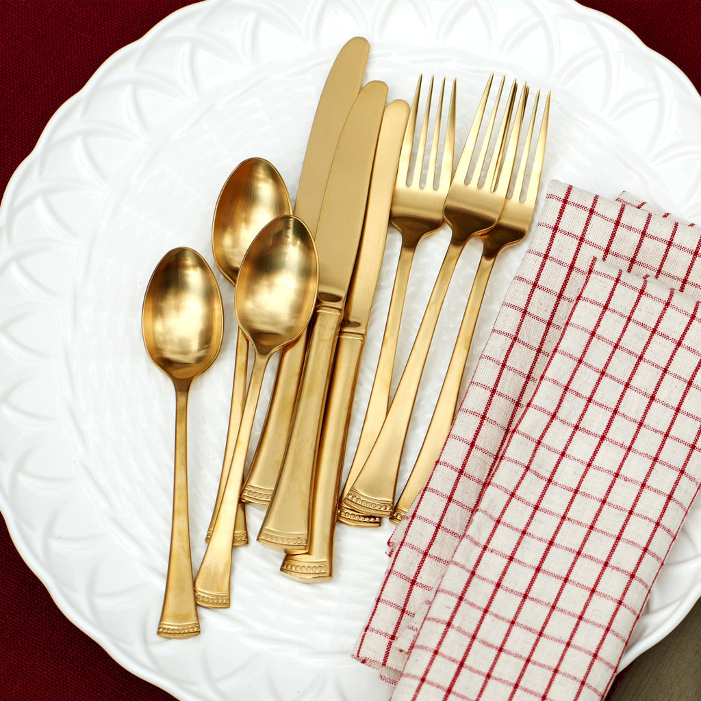 Lenox Portola Gold Satin 20-Piece Flatware Set, 18/10 stainless steel (view 10)