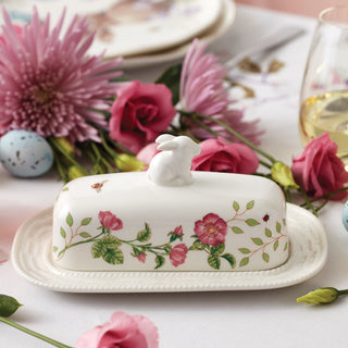 Lenox Butterfly Meadow Bunny Covered Butter Dish, porcelain (view 2)