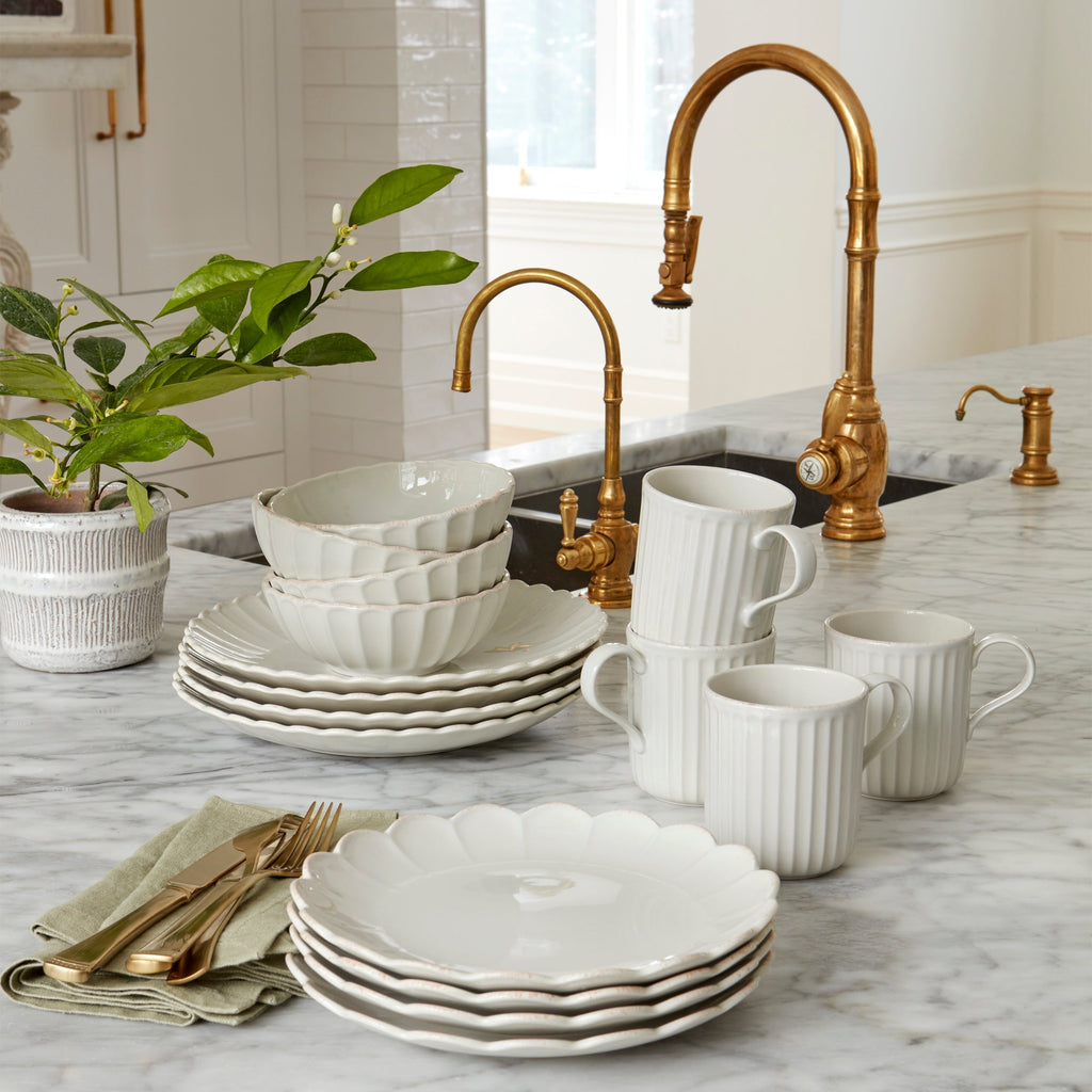 Lenox French Perle Scallop White 12-Piece Dinnerware Set, stoneware (view 6)