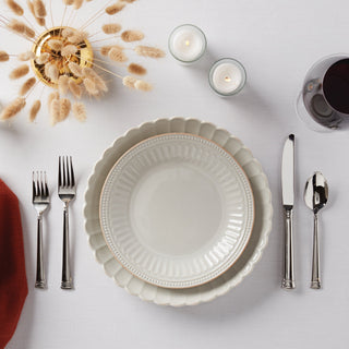 Lenox French Perle Scallop White Dinner Plates, Set of 4, stoneware (view 8)