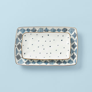 Lenox Blue Bay 2-Piece Nesting Platter Set, porcelain (view 2)