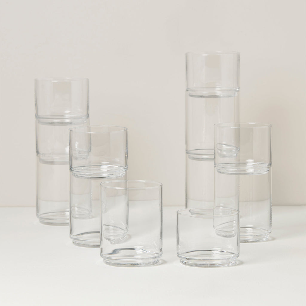 Lenox Tuscany Classics Stackable Clear 12-Piece Set, glass