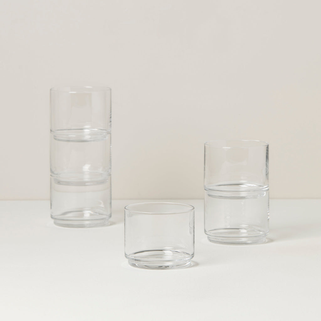 Lenox Tuscany Classics Stackable Clear Short Glasses, Set of 6, glass