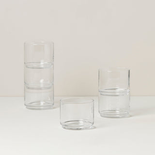 Lenox Tuscany Classics Stackable Clear Short Glasses, Set of 6, glass