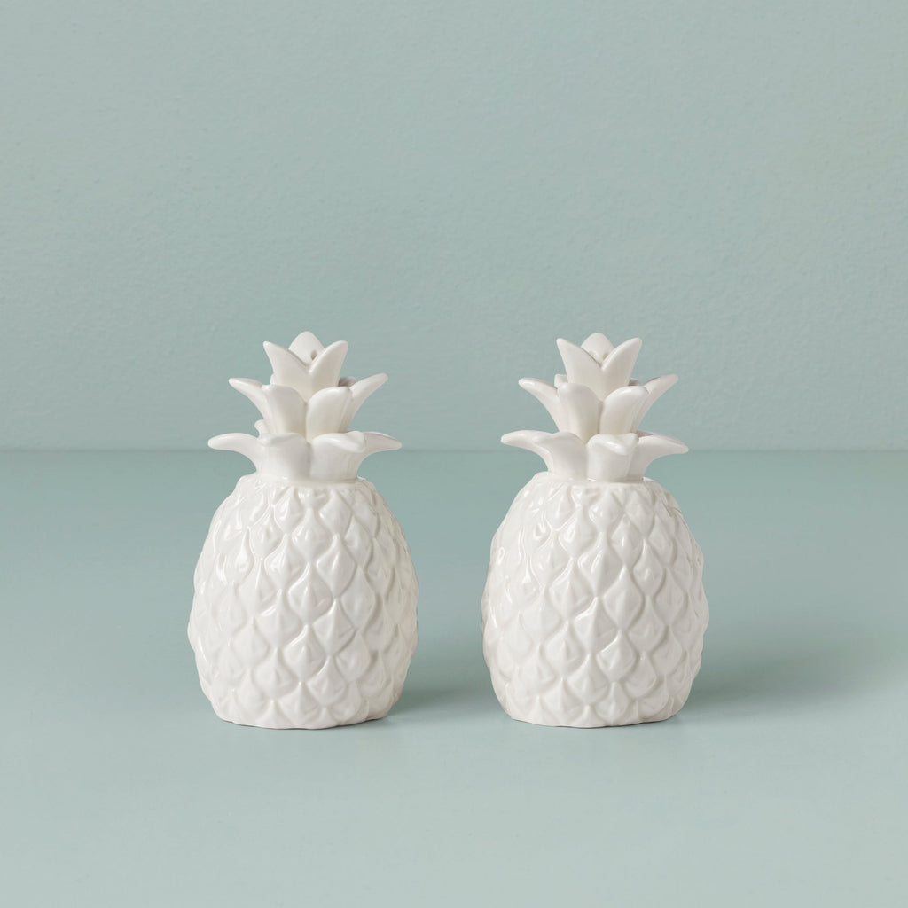 Lenox Wicker Creek Pineapple Salt & Pepper Set, porcelain