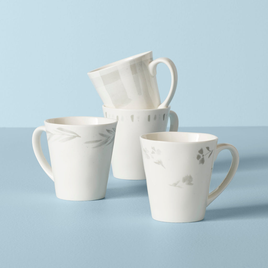 Lenox Oyster Bay Assorted Mugs, Set of 4, porcelain