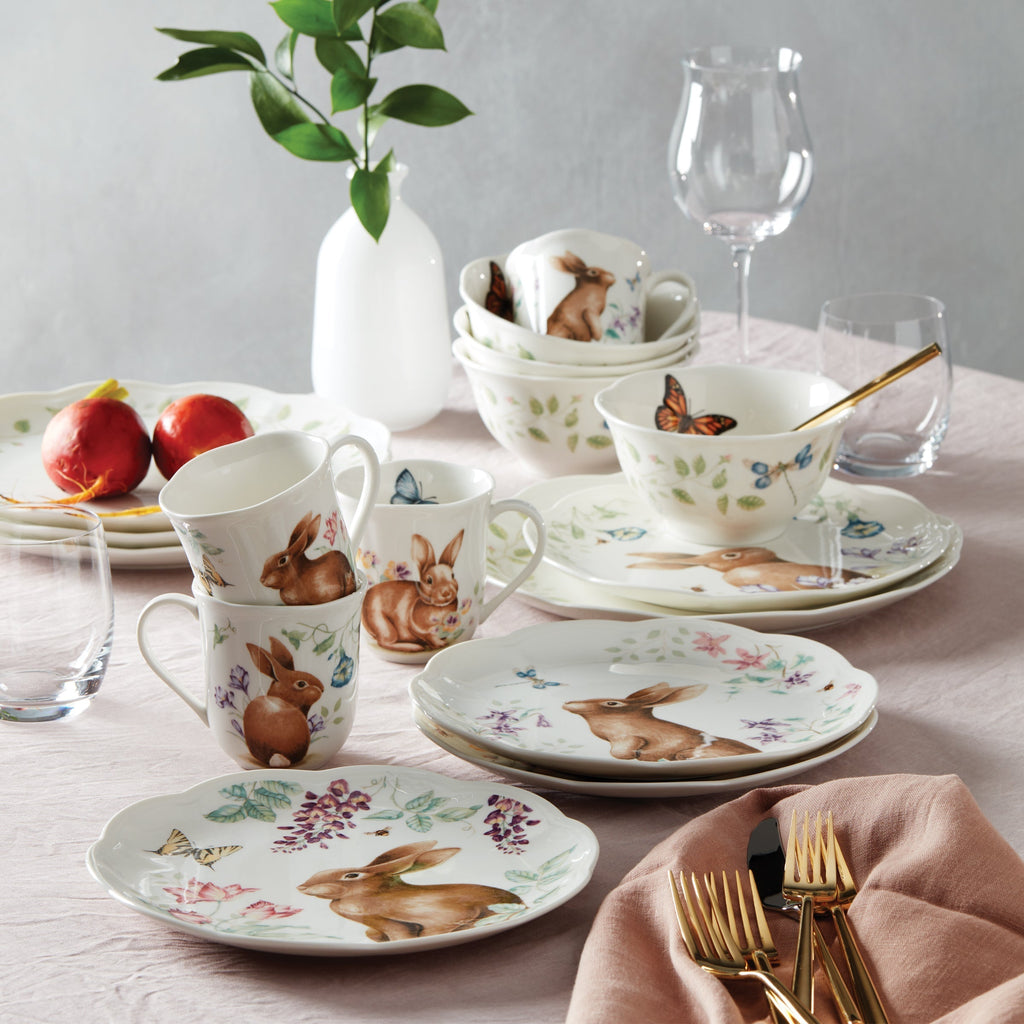 Lenox Butterfly Meadow Bunny 16-Piece Dinnerware Set, porcelain (view 3)