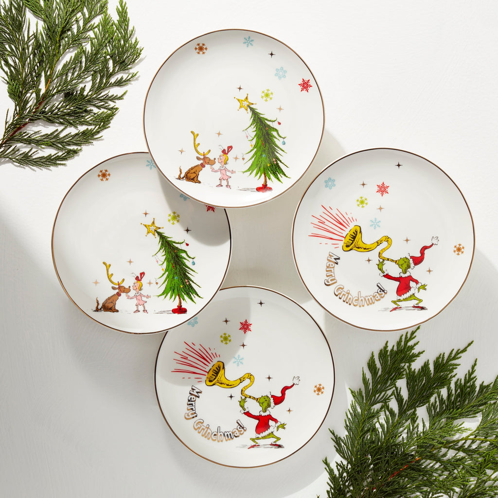 Lenox Merry Grinchmas Assorted Accent Plates, Set of 4, porcelain (view 6)