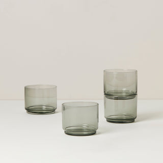 Lenox Tuscany Classics Stackable Smoke Short Glasses, Set of 4, glass