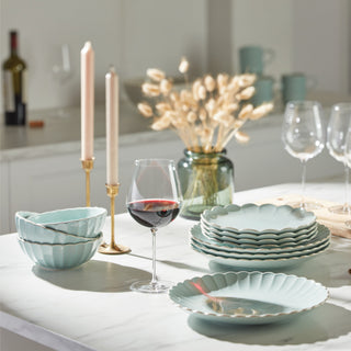 Lenox French Perle Scallop Ice Blue 12-Piece Dinnerware Set, stoneware (view 8)