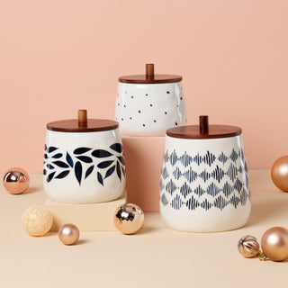 Lenox Blue Bay 3-Piece Canister Set, porcelain/acacia wood (view 2)