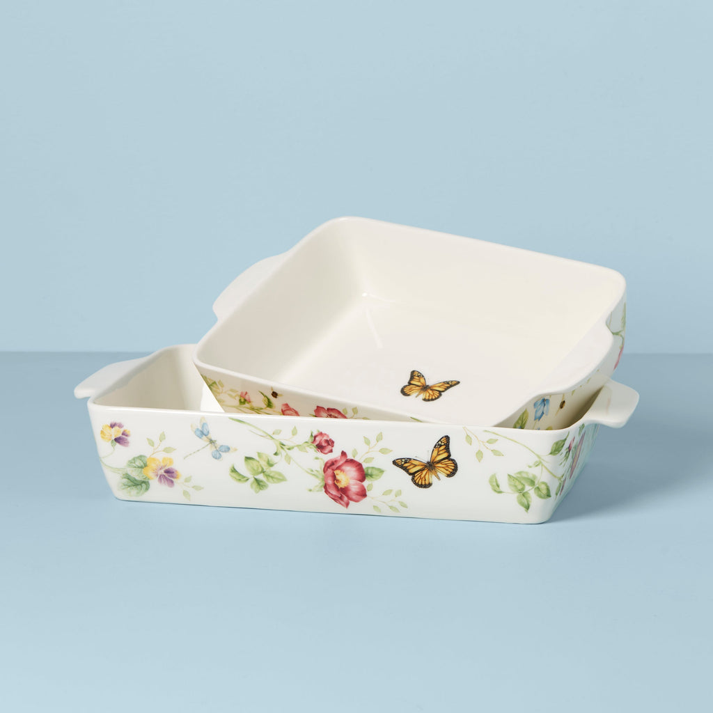 Lenox Butterfly Meadow Rectangular Baker 2-Piece Set, stoneware (view 2)