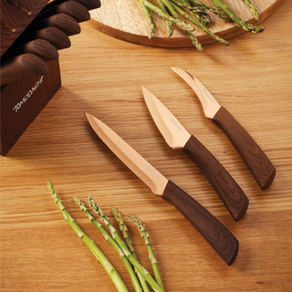Hampton Forge Raintree Copper 13-Piece Cutlery Block Set, stainless steel/wood (view 3)
