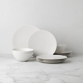 Lenox LX Collective White 12-Piece Dinnerware Set, porcelain
