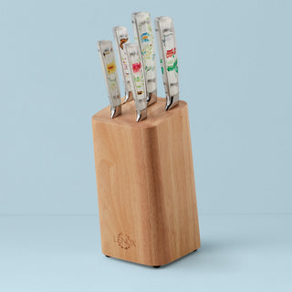 Lenox Butterfly Meadow 6-Piece Cutlery Block Set, wood/siesel/stainless steel
