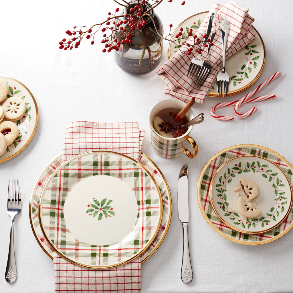 Lenox Holiday Plaid Dinner Plates, Set of 4, porcelain (view 9)