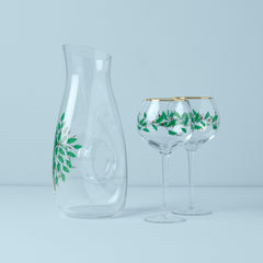 Lenox Holiday 3-Piece Decanter & Wine Glass Set, glass