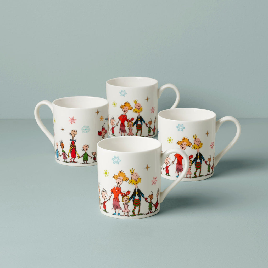 Lenox Merry Grinchmas Mugs, Set of 4, porcelain