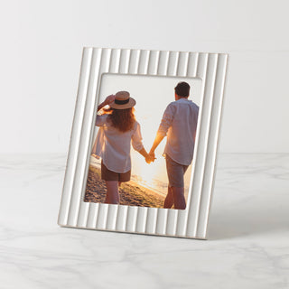 Lenox French Perle Scallop White 8x10 Photo Frame, stoneware